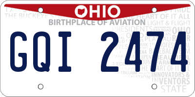 OH license plate GQI2474