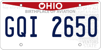 OH license plate GQI2650