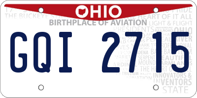 OH license plate GQI2715