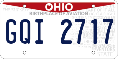 OH license plate GQI2717