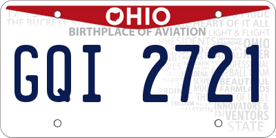 OH license plate GQI2721