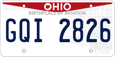 OH license plate GQI2826