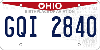 OH license plate GQI2840
