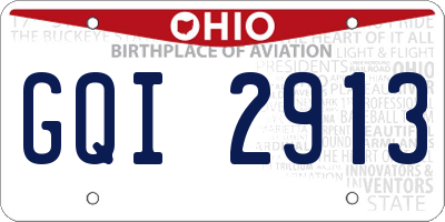 OH license plate GQI2913