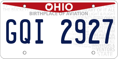OH license plate GQI2927