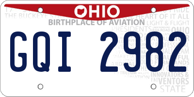 OH license plate GQI2982