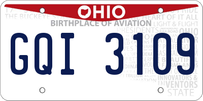 OH license plate GQI3109