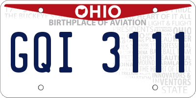 OH license plate GQI3111