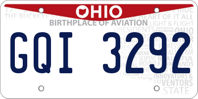 OH license plate GQI3292