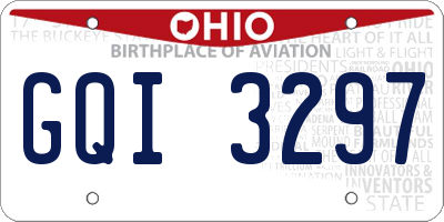 OH license plate GQI3297