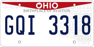 OH license plate GQI3318