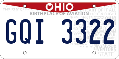 OH license plate GQI3322