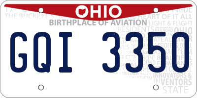 OH license plate GQI3350