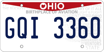 OH license plate GQI3360