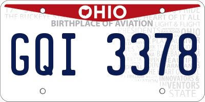 OH license plate GQI3378