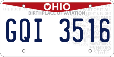 OH license plate GQI3516