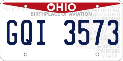 OH license plate GQI3573