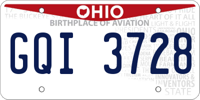 OH license plate GQI3728