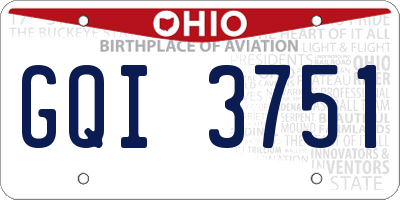 OH license plate GQI3751