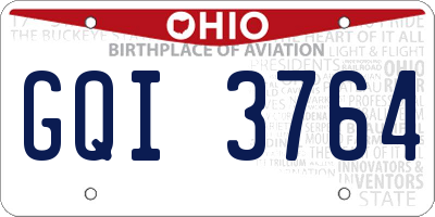 OH license plate GQI3764