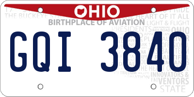 OH license plate GQI3840