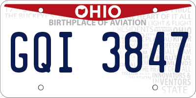 OH license plate GQI3847