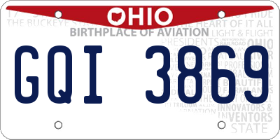 OH license plate GQI3869