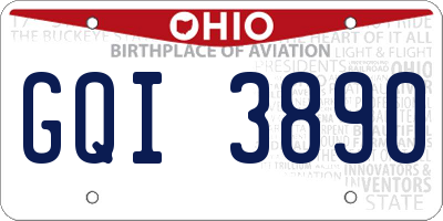 OH license plate GQI3890