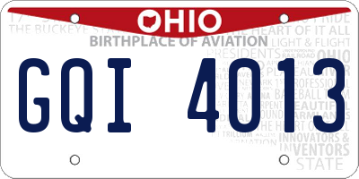 OH license plate GQI4013
