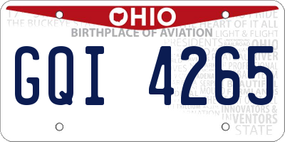 OH license plate GQI4265