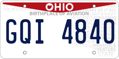 OH license plate GQI4840
