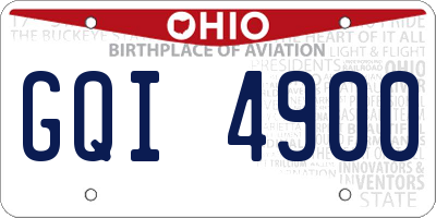 OH license plate GQI4900