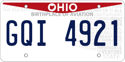 OH license plate GQI4921