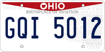 OH license plate GQI5012