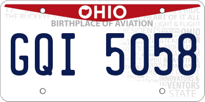 OH license plate GQI5058