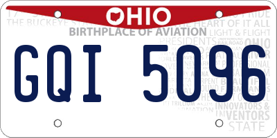 OH license plate GQI5096