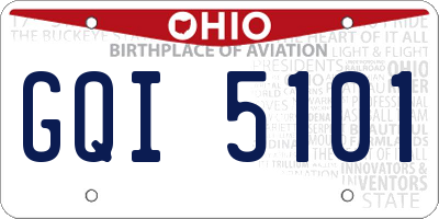 OH license plate GQI5101
