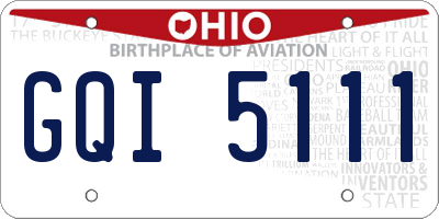 OH license plate GQI5111