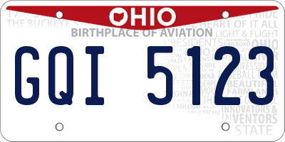 OH license plate GQI5123