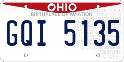 OH license plate GQI5135