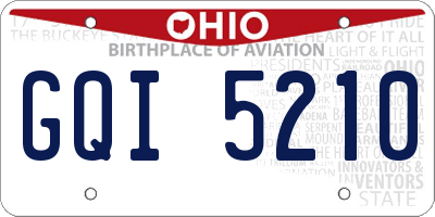 OH license plate GQI5210