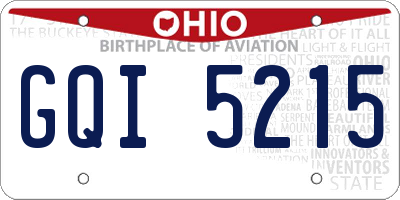 OH license plate GQI5215