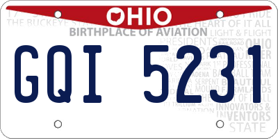 OH license plate GQI5231