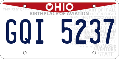 OH license plate GQI5237
