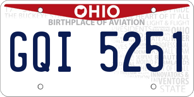 OH license plate GQI5251