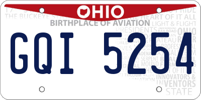 OH license plate GQI5254