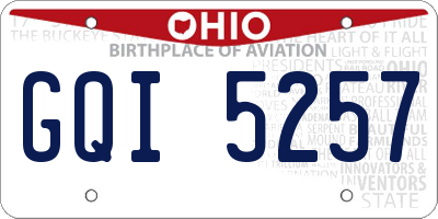 OH license plate GQI5257