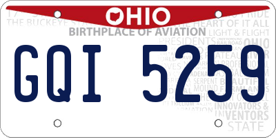 OH license plate GQI5259