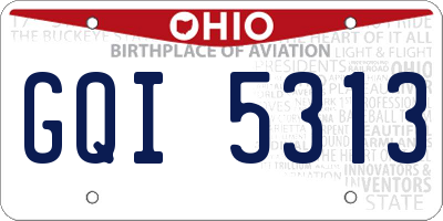 OH license plate GQI5313