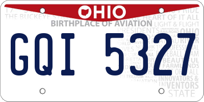 OH license plate GQI5327